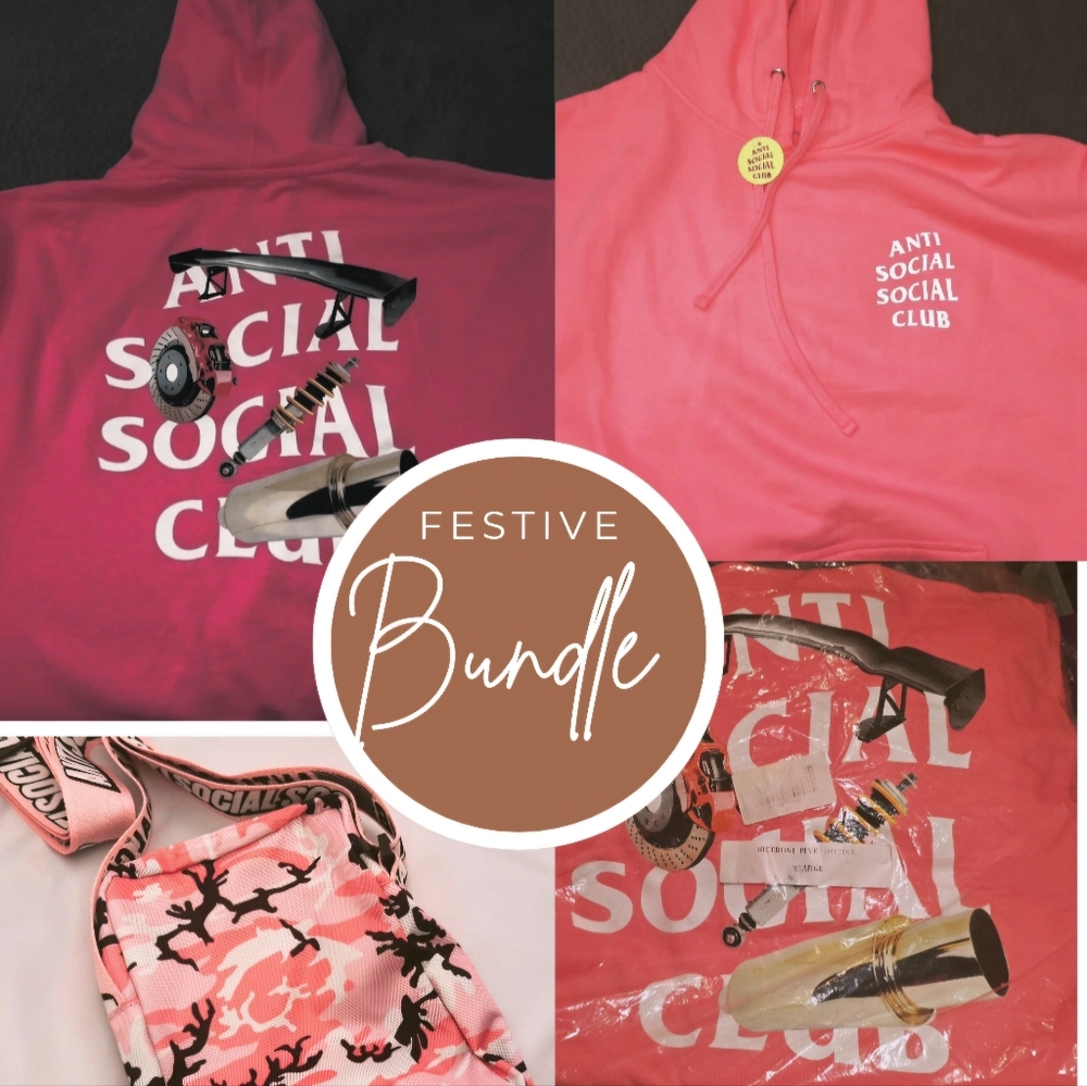 ASSC "Riceroni" XL Hoodie AND ASSC Pink Camo sidebag BOTH FOR $139 New